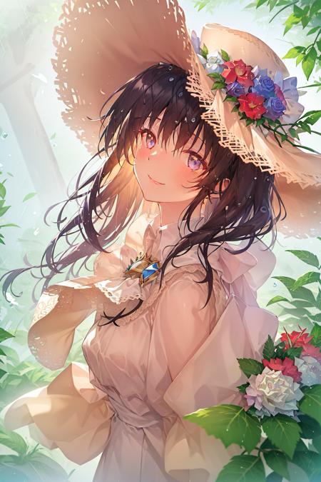 01964-1790758852-art by Cornflower, dreamy, _(1girl, bangs, blue_flower, blue_ribbon, blue_rose, brooch, closed_mouth, flower, gem, hair_between_.png